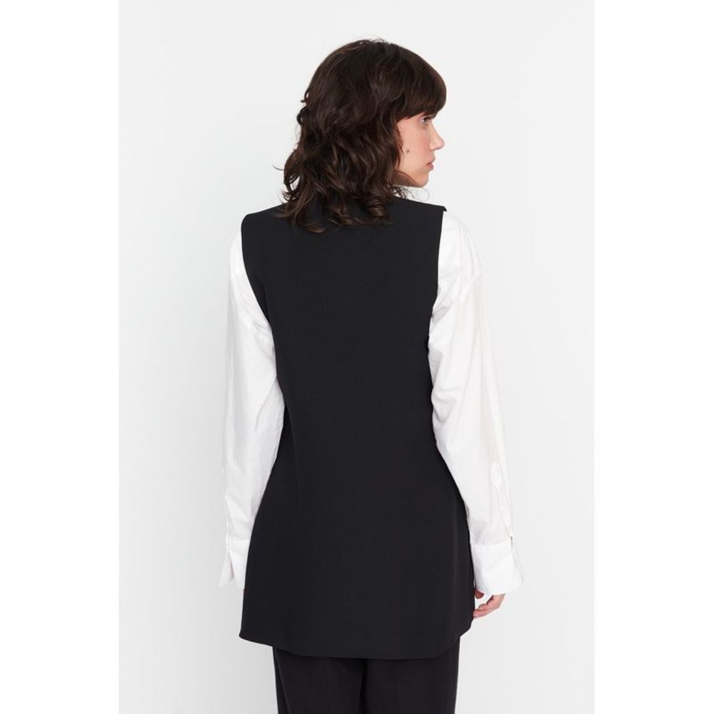 NWT Trendyol Vest Black Double-breasted - Picture 5 of 8